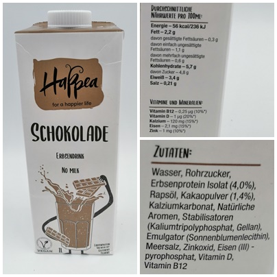 Happea Erbsendrink - Vegane Milch aus Erbsen in drei Sorten